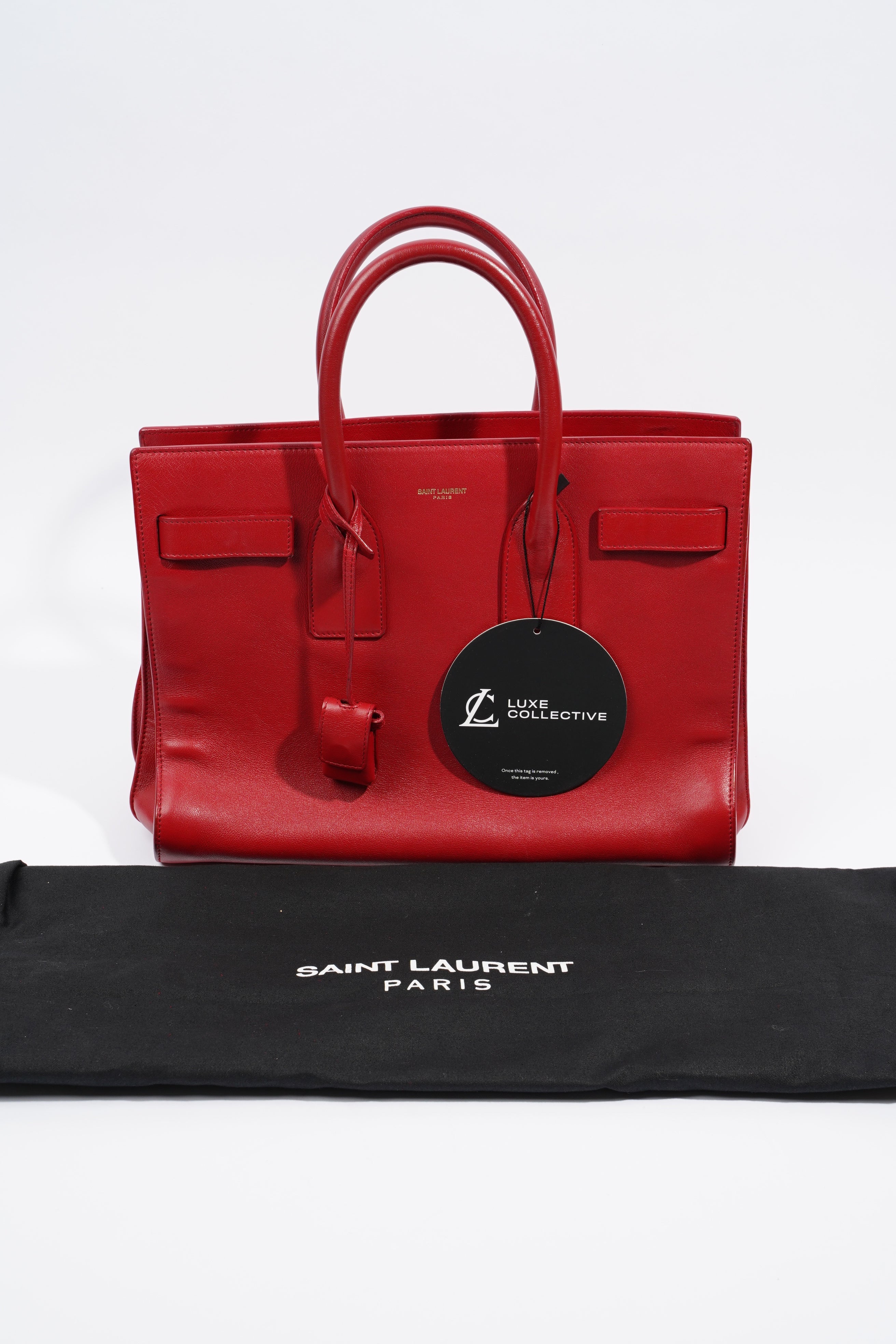 Saint Laurent Sac De Jour Red Calfskin Leather Small