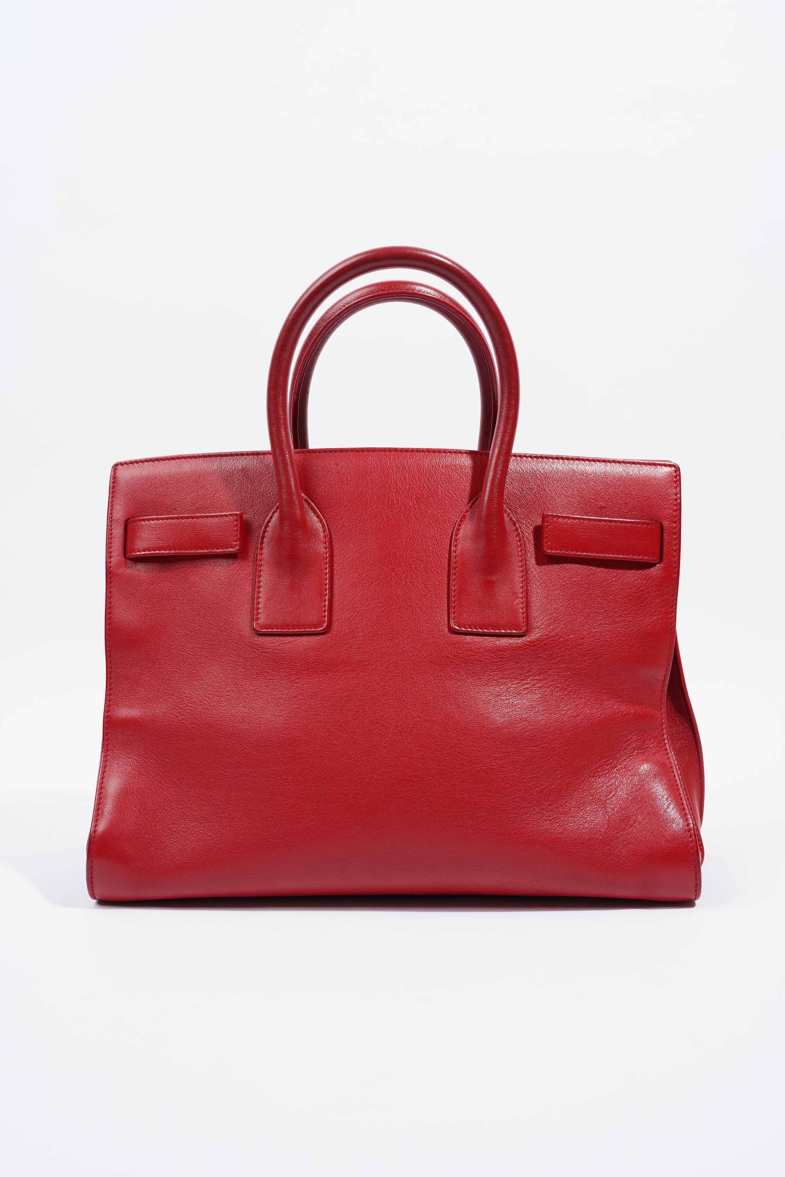 Saint Laurent Sac De Jour Red Calfskin Leather Small
