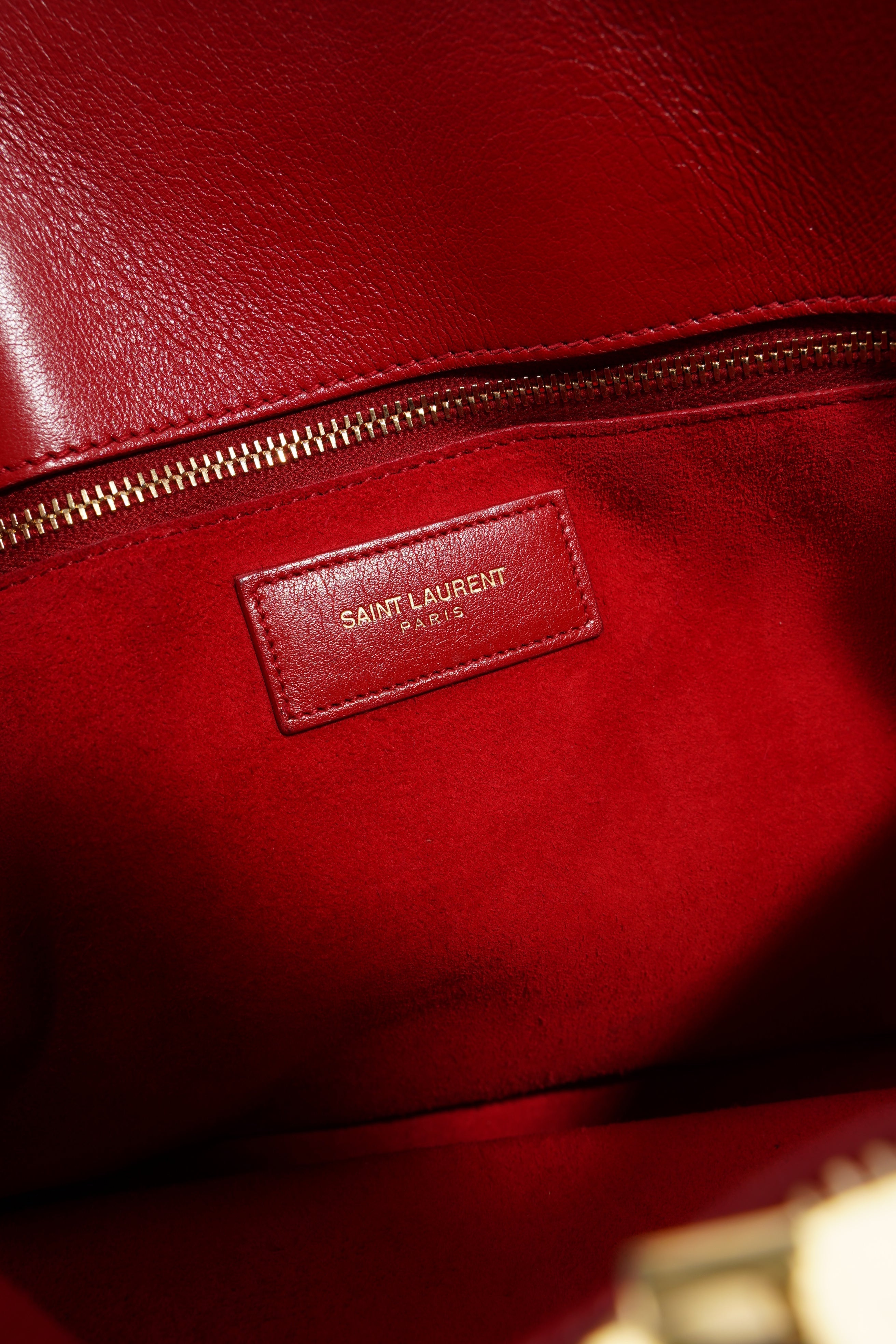 Saint Laurent Sac De Jour Red Calfskin Leather Small