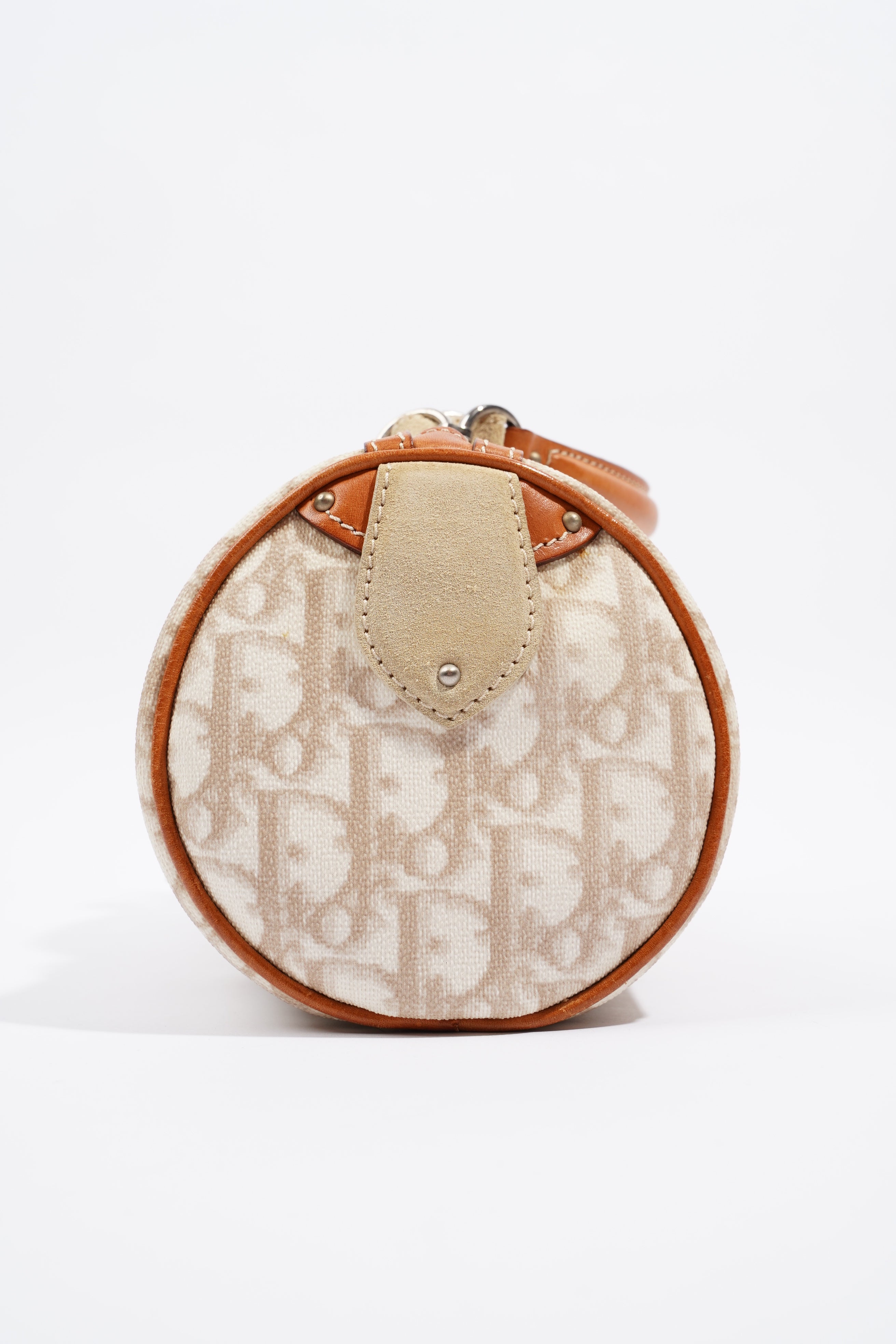 Christian Dior Trotter Romantique Hand Bag Beige Canvas