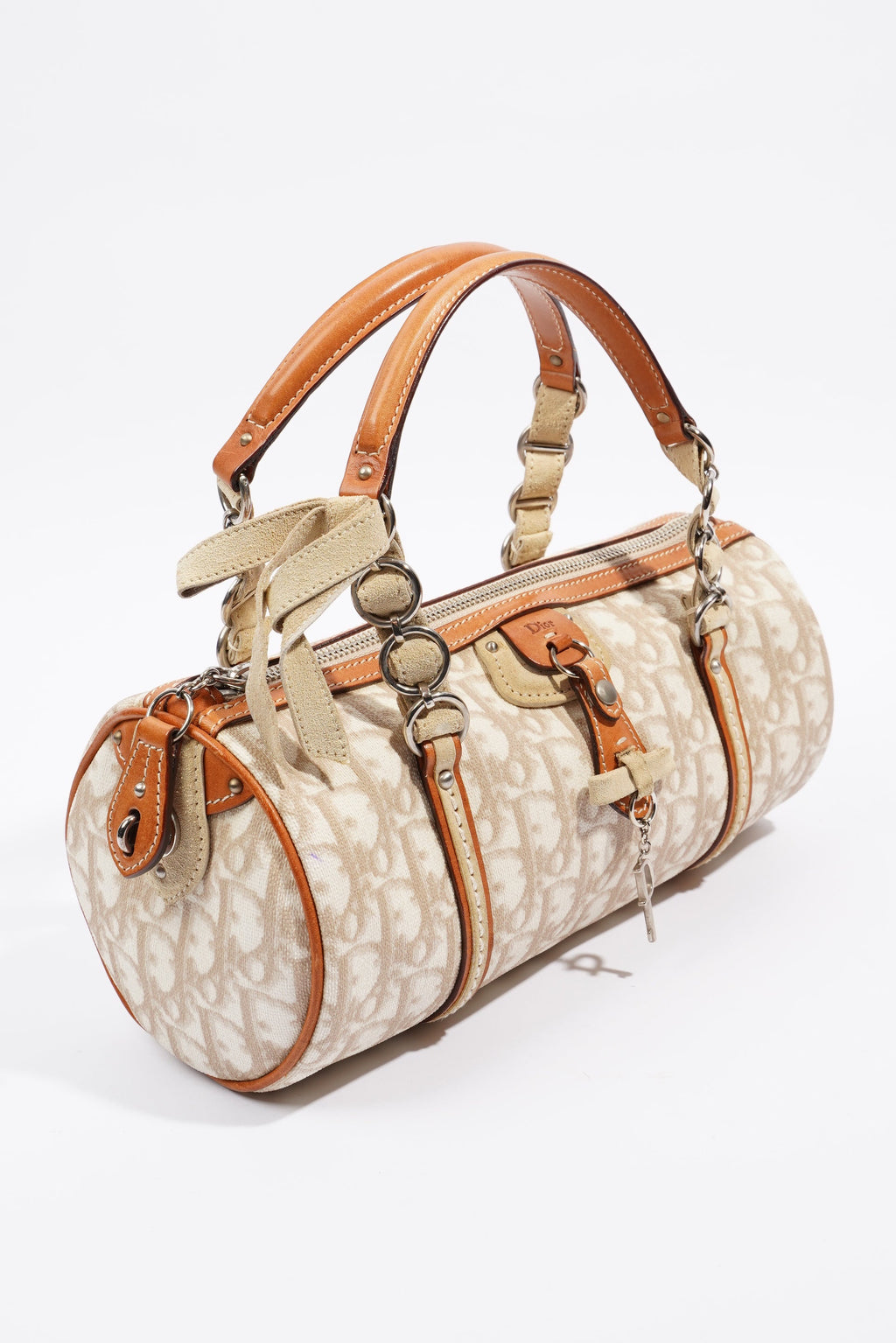 Christian Dior Trotter Romantique Hand Bag Beige Canvas