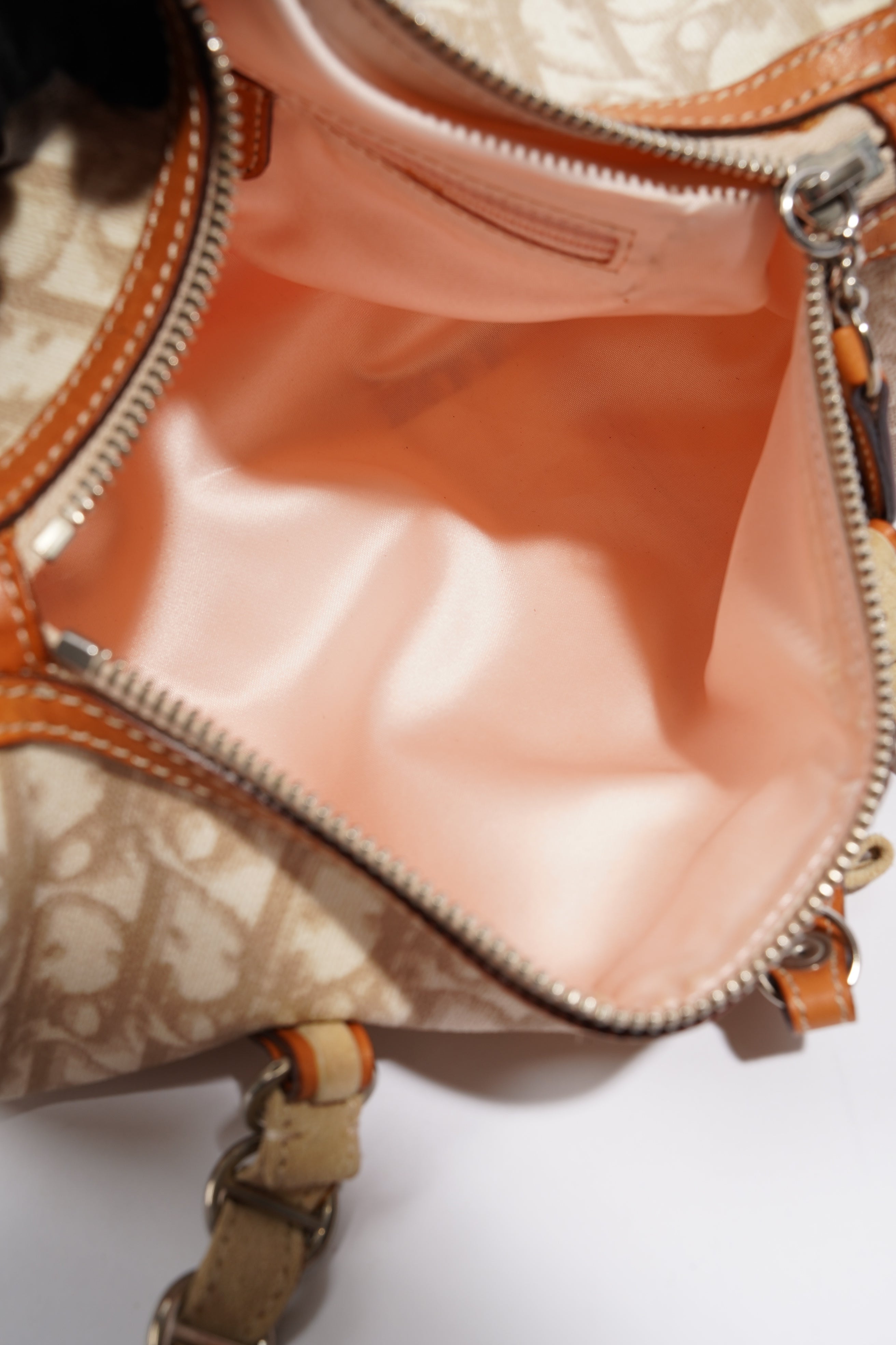 Christian Dior Trotter Romantique Hand Bag Beige Canvas