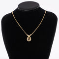 Christian Dior CD Motif Necklace Gold Rhinestone