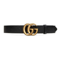 Gucci 406831 DJ20T 1000 Belt Black Full Grain Leather with Gold Double GG Buckle (GGB1004)