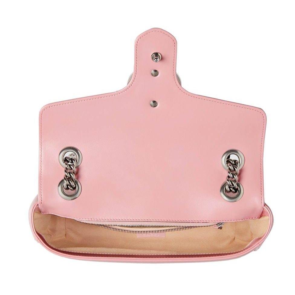 Gucci 443496 213317 Women's Candy Pink Matellase Leather Shoulder Bag (GG2068)
