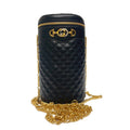 Gucci 572298 0YKNX 1000 Women's Black Quilted Leather Belt / Shoulder Bag (GG2076)