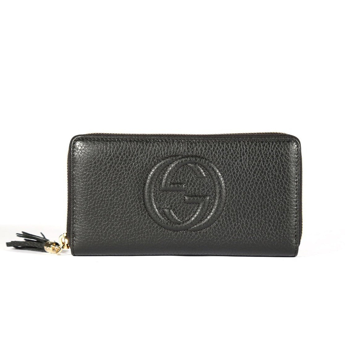 Gucci 598187 525040 Soho Women's Black Full Grain Calf-Skin Leather Wallet (GGWW3605)