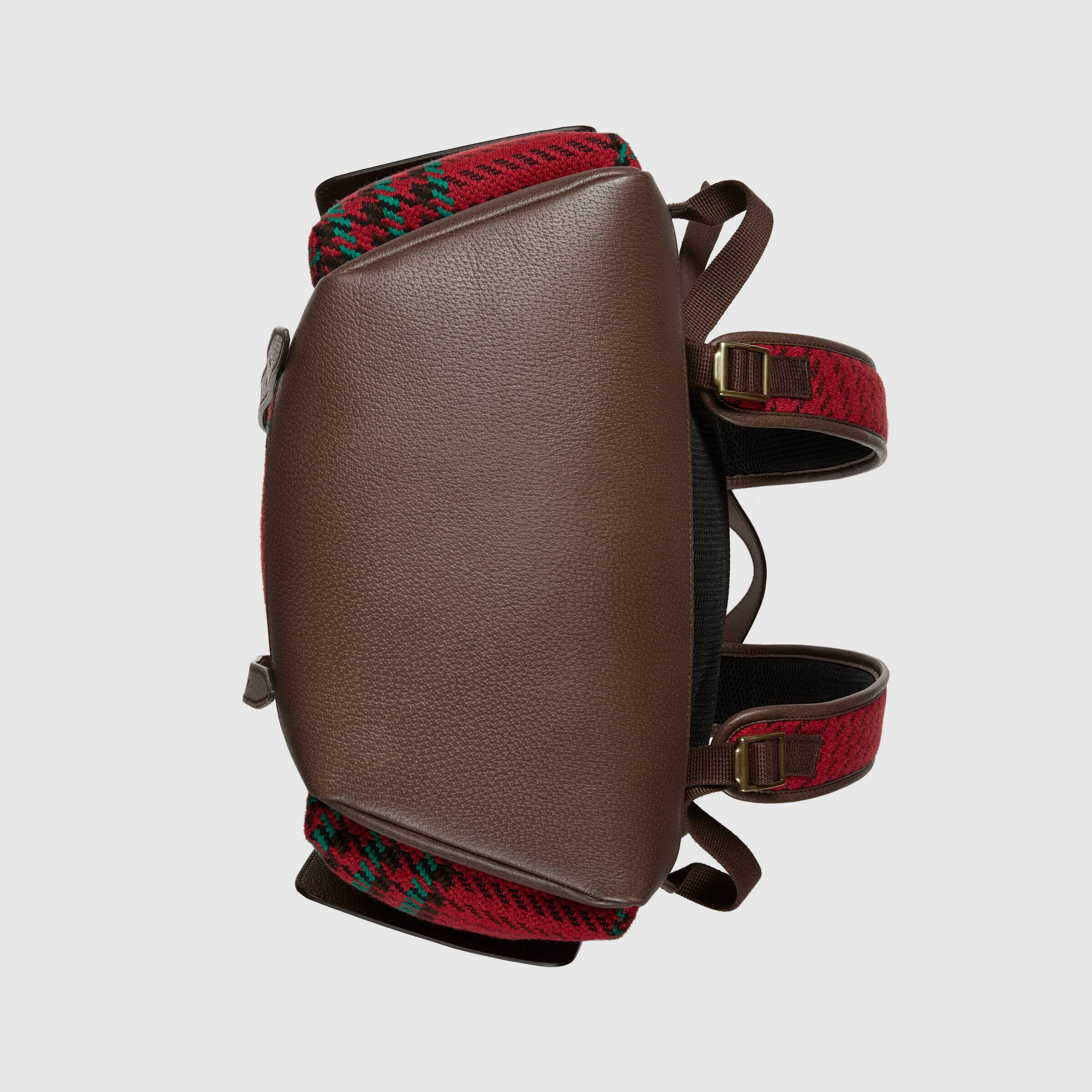 Gucci 625939 2J9AT 8274 Unisex's Multi-Color Houndstooth Fabric / Calf-Skin Leather Backpack (GG2074)