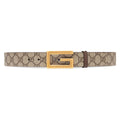 Gucci 626974 K9GST 8358 Belt Brown Supreme Monogram Leather with Gold GG Reversible Buckle (GGB1005)