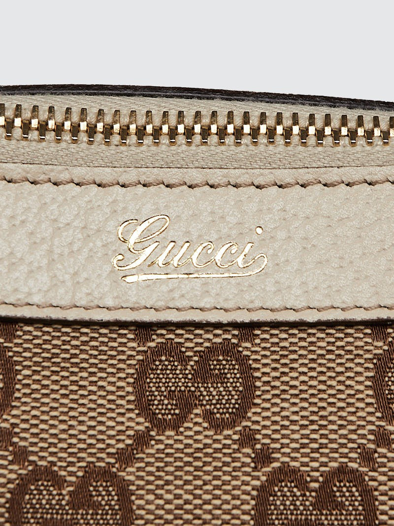 GUCCI Beige/White GG Canvas Abbey Medium Tote Bag