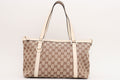 GUCCI Beige/White GG Canvas Abbey Medium Tote Bag