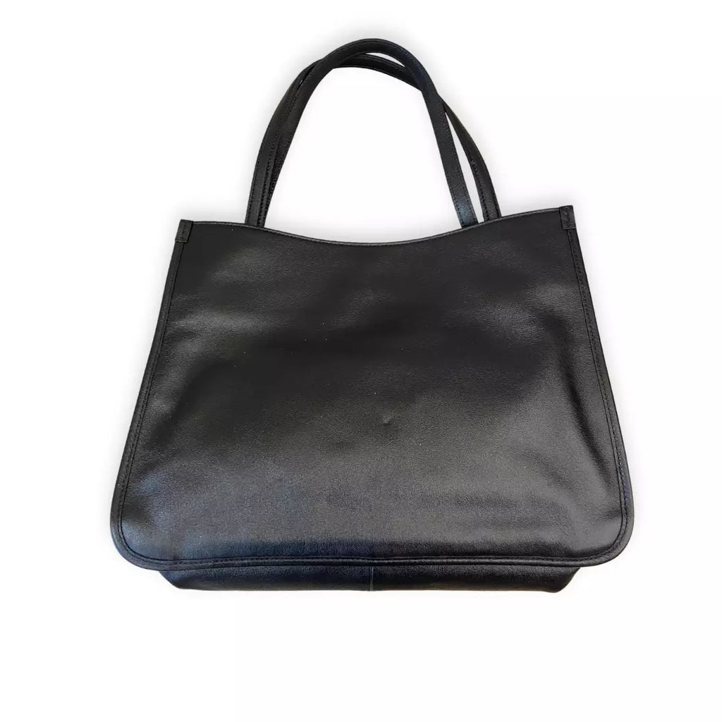 Gucci Black Leather Horsebit GG Tote Bag
