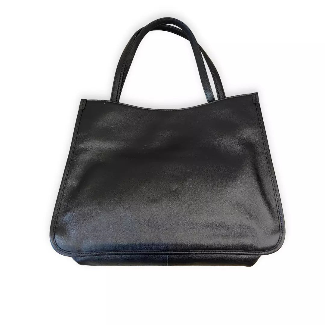 Gucci Black Leather Horsebit GG Tote Bag