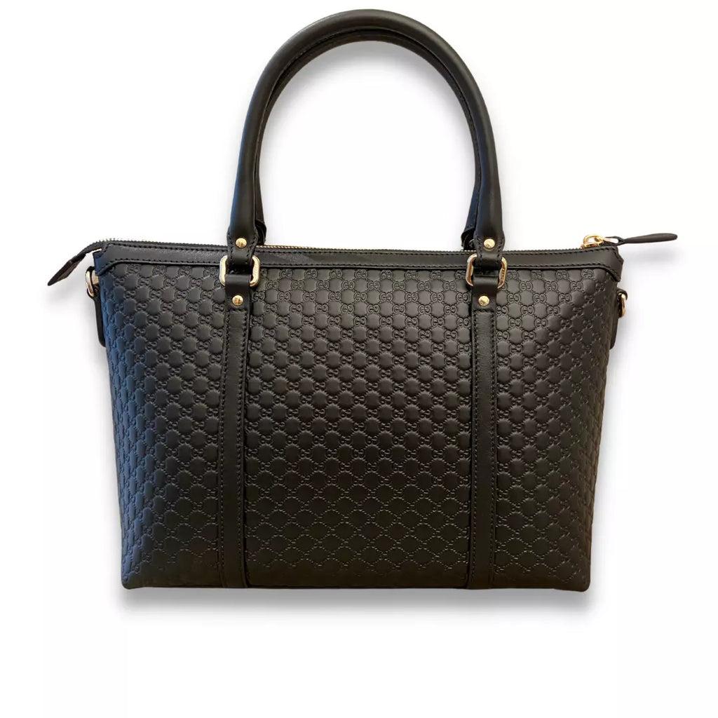 Gucci Black Leather Microguccisimo Abbey Bag