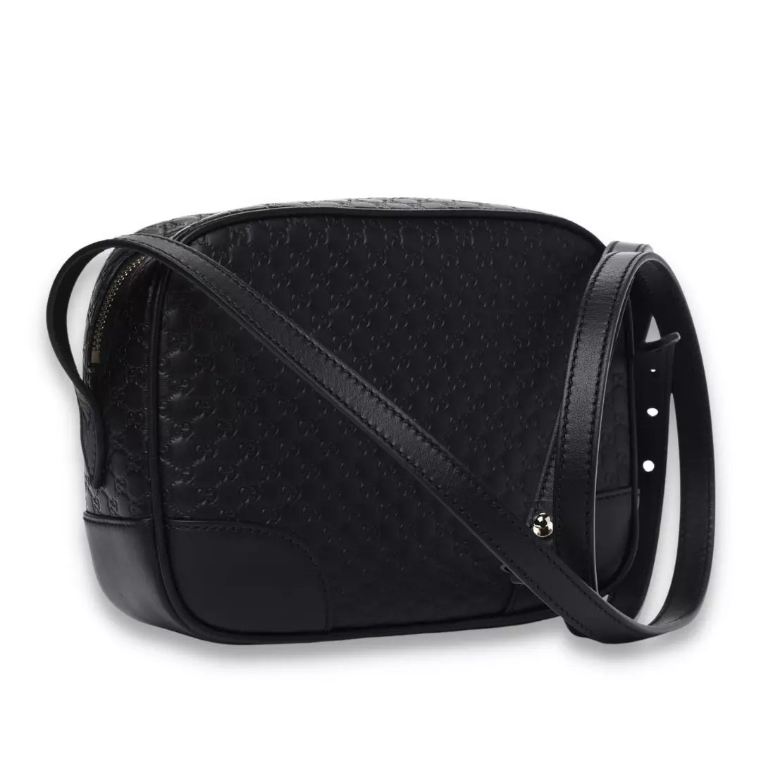 Gucci Black Microguccissima Mini Bree Messenger Bag