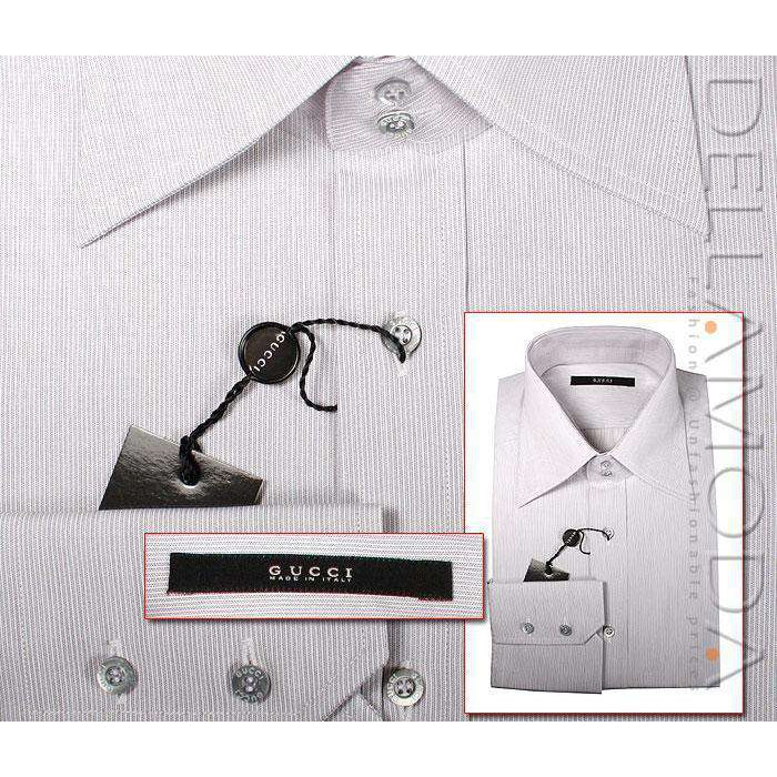 Gucci Body Slim Fit Dress Shirts, Beige Stripes