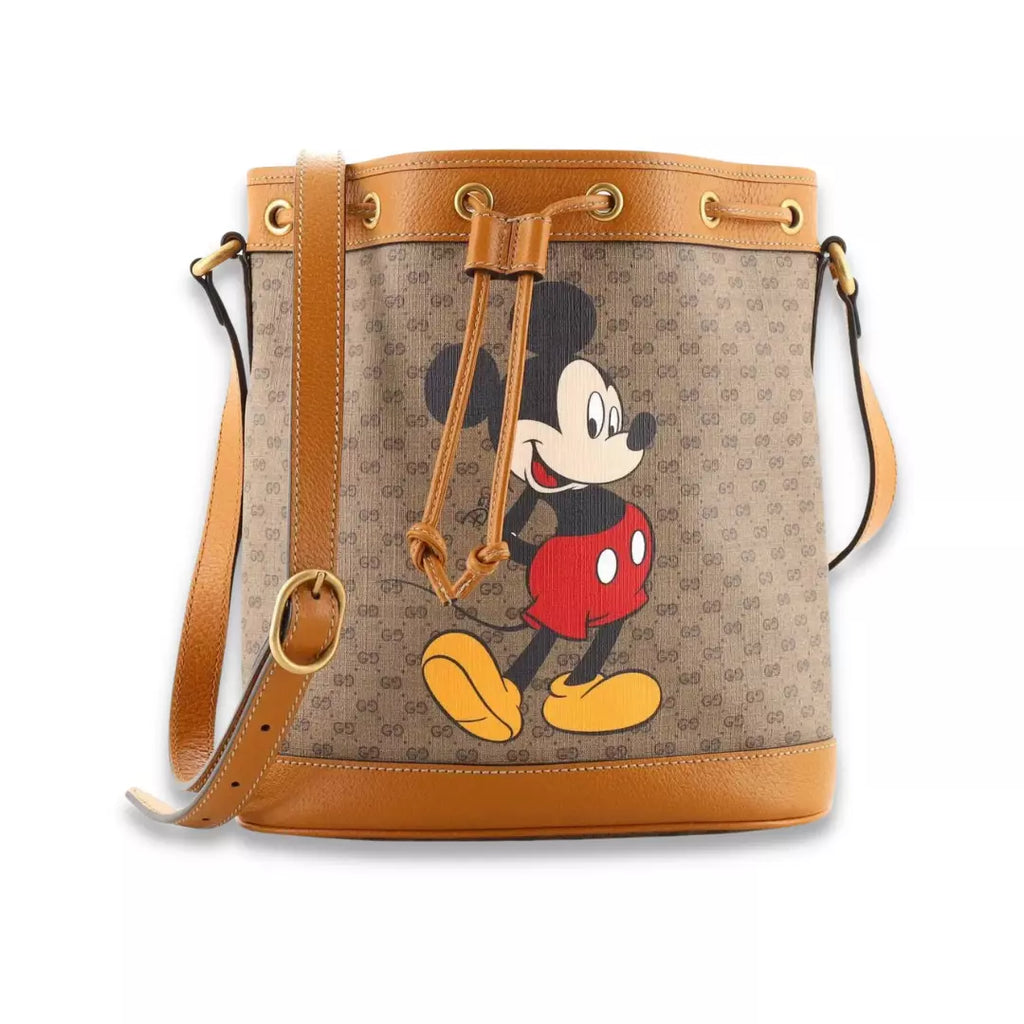Gucci Brown Disney Mickey Mouse Bucket Bag