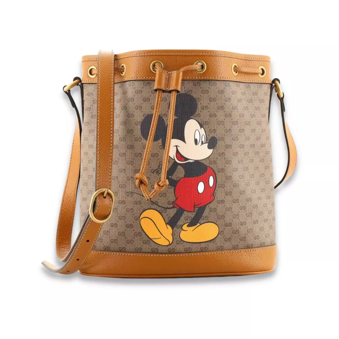 Gucci Brown Disney Mickey Mouse Bucket Bag