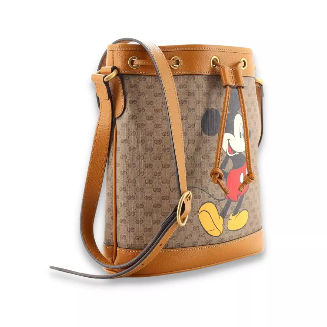 Gucci Brown Disney Mickey Mouse Bucket Bag