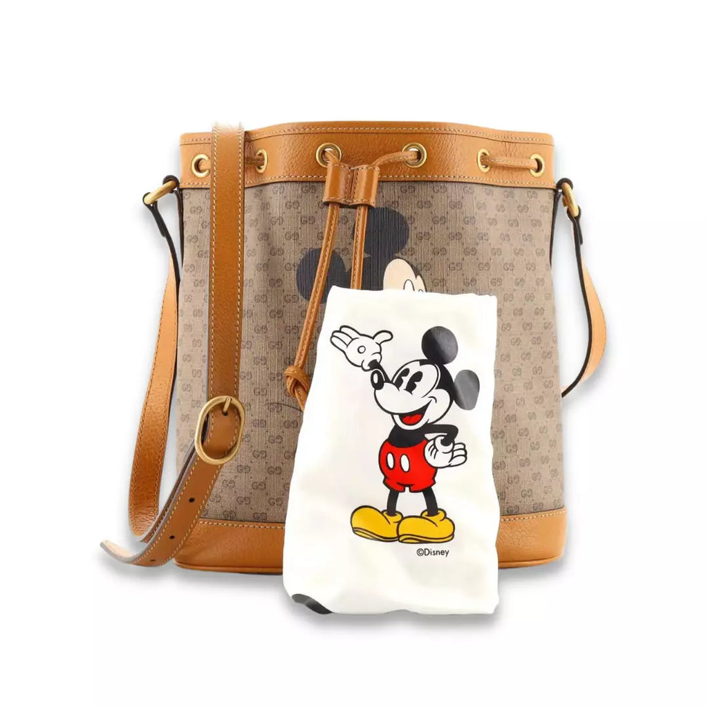 Gucci Brown Disney Mickey Mouse Bucket Bag