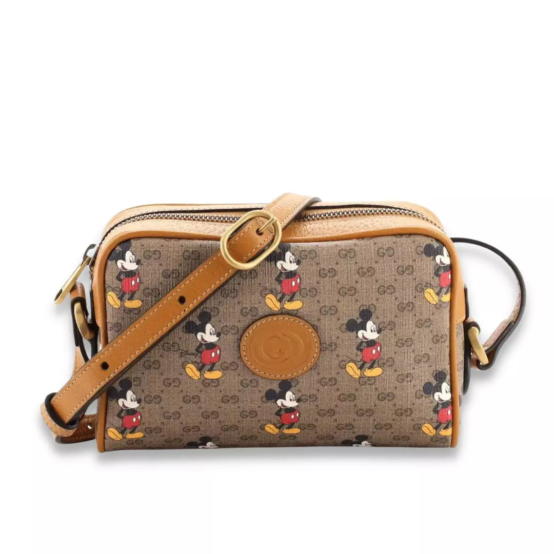 Gucci Brown Disney Mickey Mouse Shoulder Bag