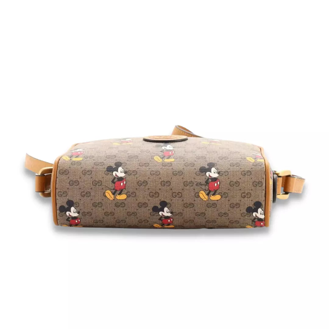 Gucci Brown Disney Mickey Mouse Shoulder Bag