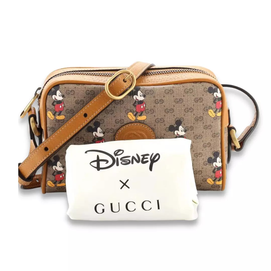 Gucci Brown Disney Mickey Mouse Shoulder Bag