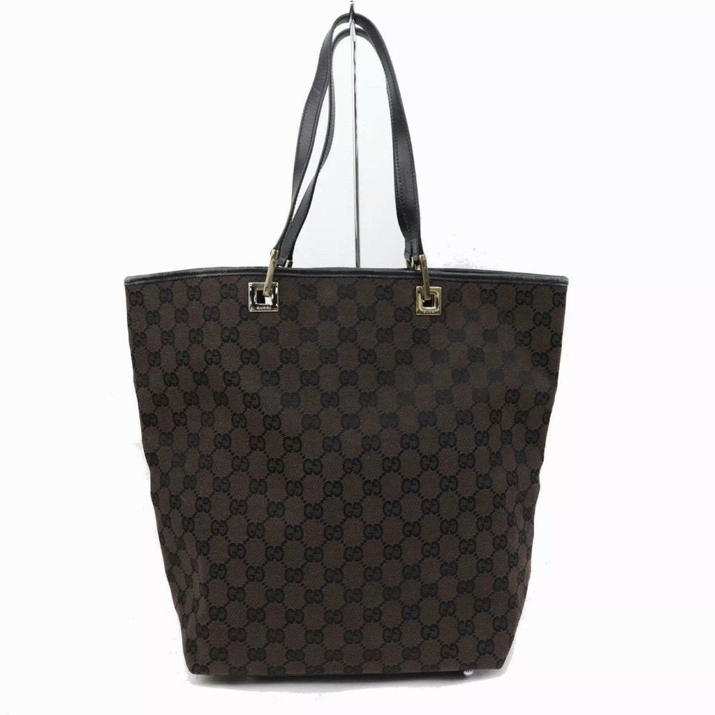 Gucci Brown GG Logo Hobo Bucket Shoulder Tote Bag