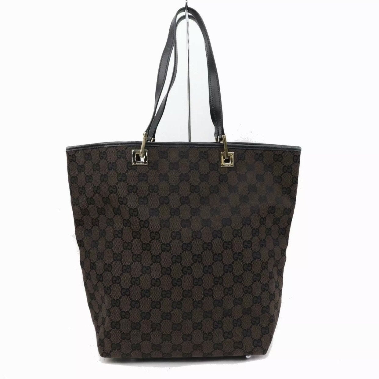 Gucci Brown GG Logo Hobo Bucket Shoulder Tote Bag