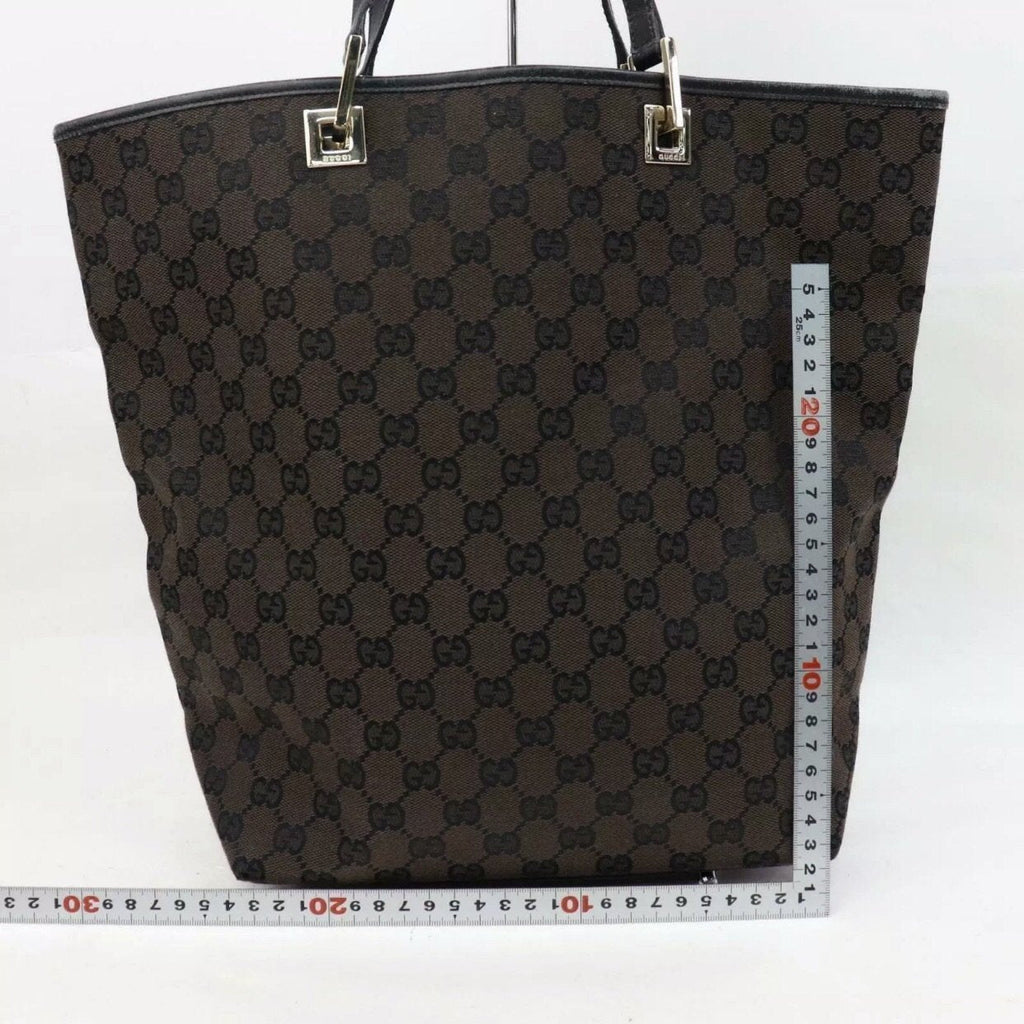 Gucci Brown GG Logo Hobo Bucket Shoulder Tote Bag