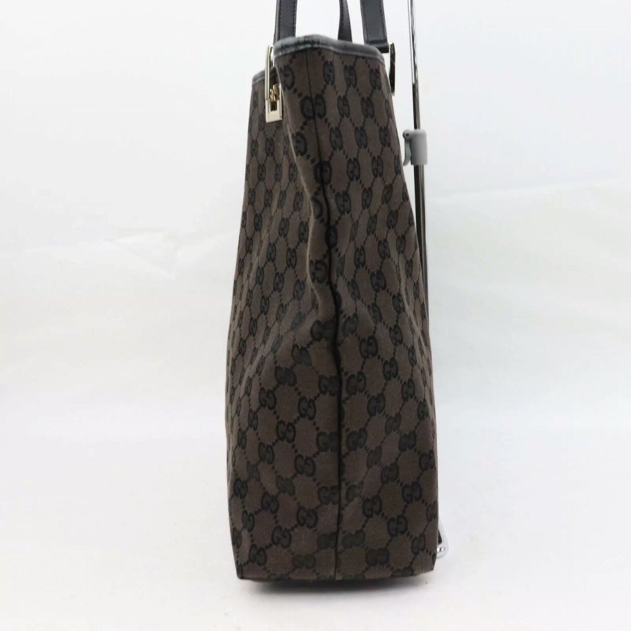 Gucci Brown GG Logo Hobo Bucket Shoulder Tote Bag