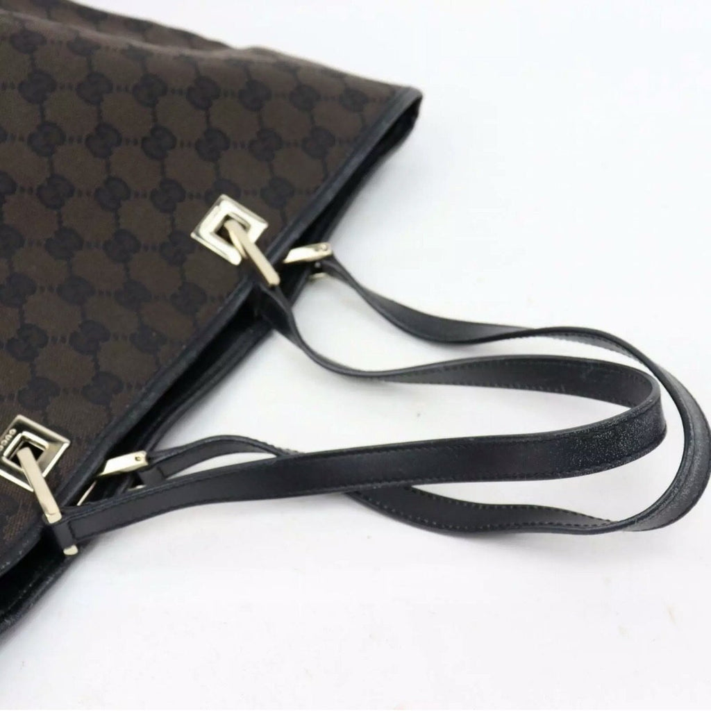 Gucci Brown GG Logo Hobo Bucket Shoulder Tote Bag