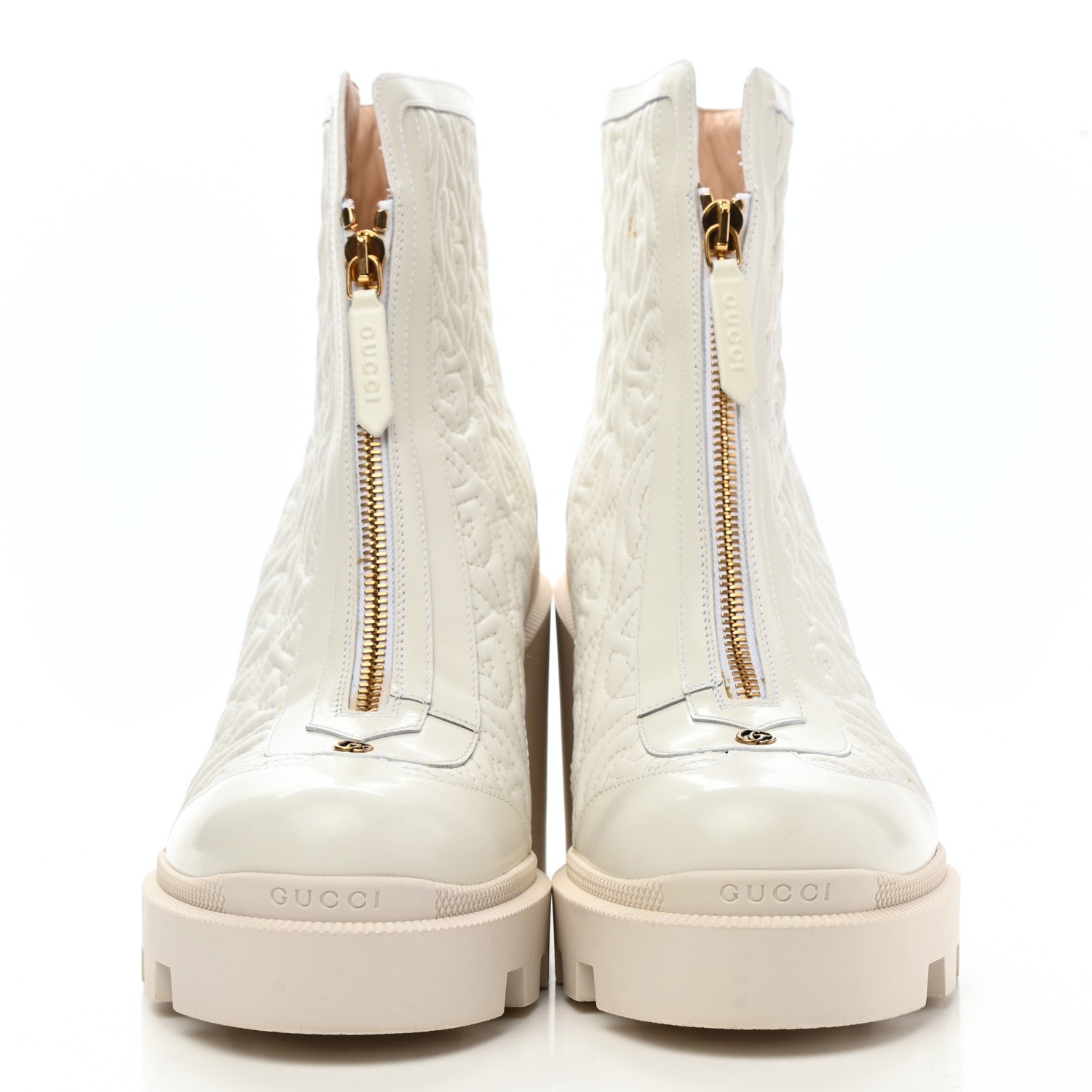 GUCCI RHOMBUS NAPPA CALFSKIN QUILTED BOOTS