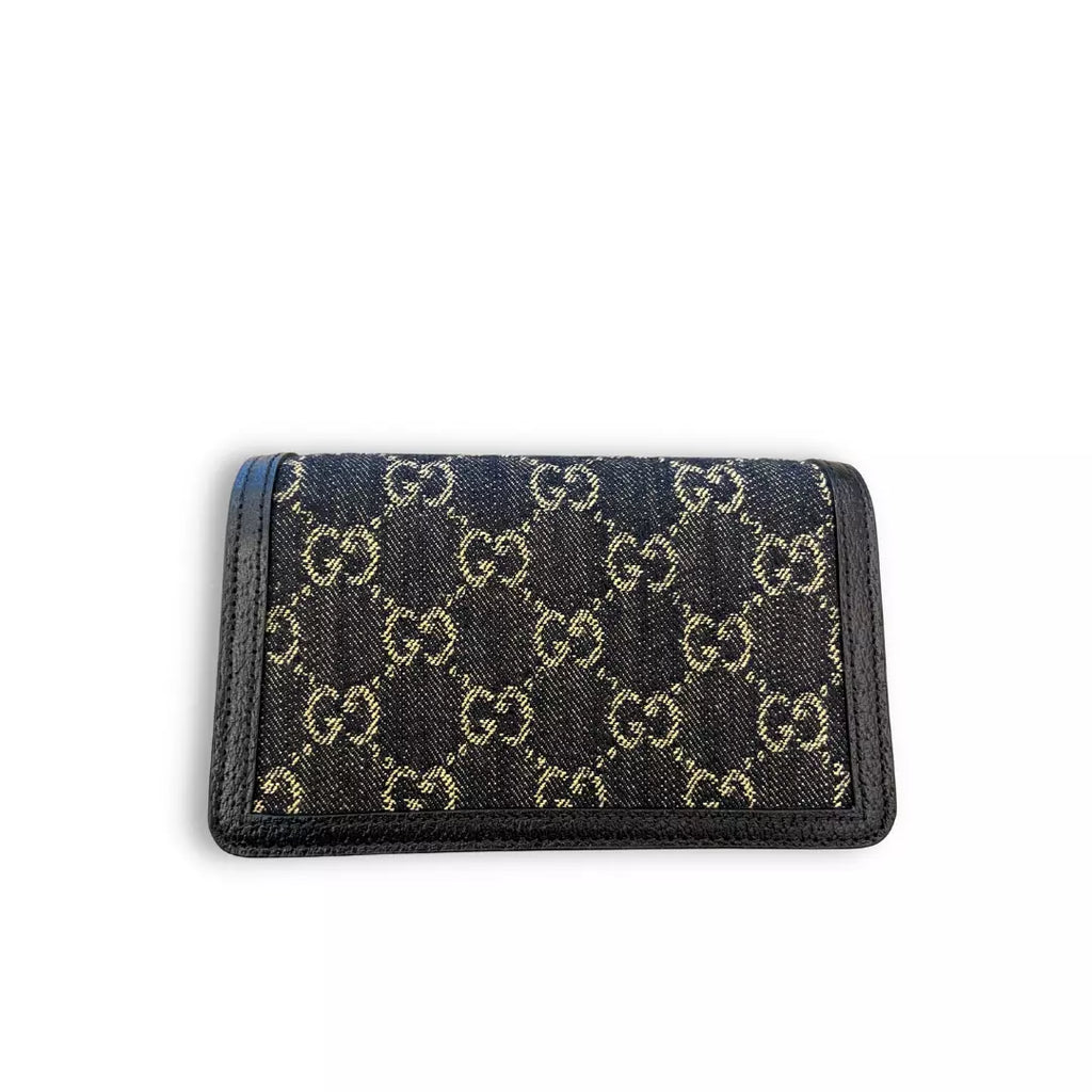 Gucci Denim & Black Leather Dionysus GG Supreme Mini Bag
