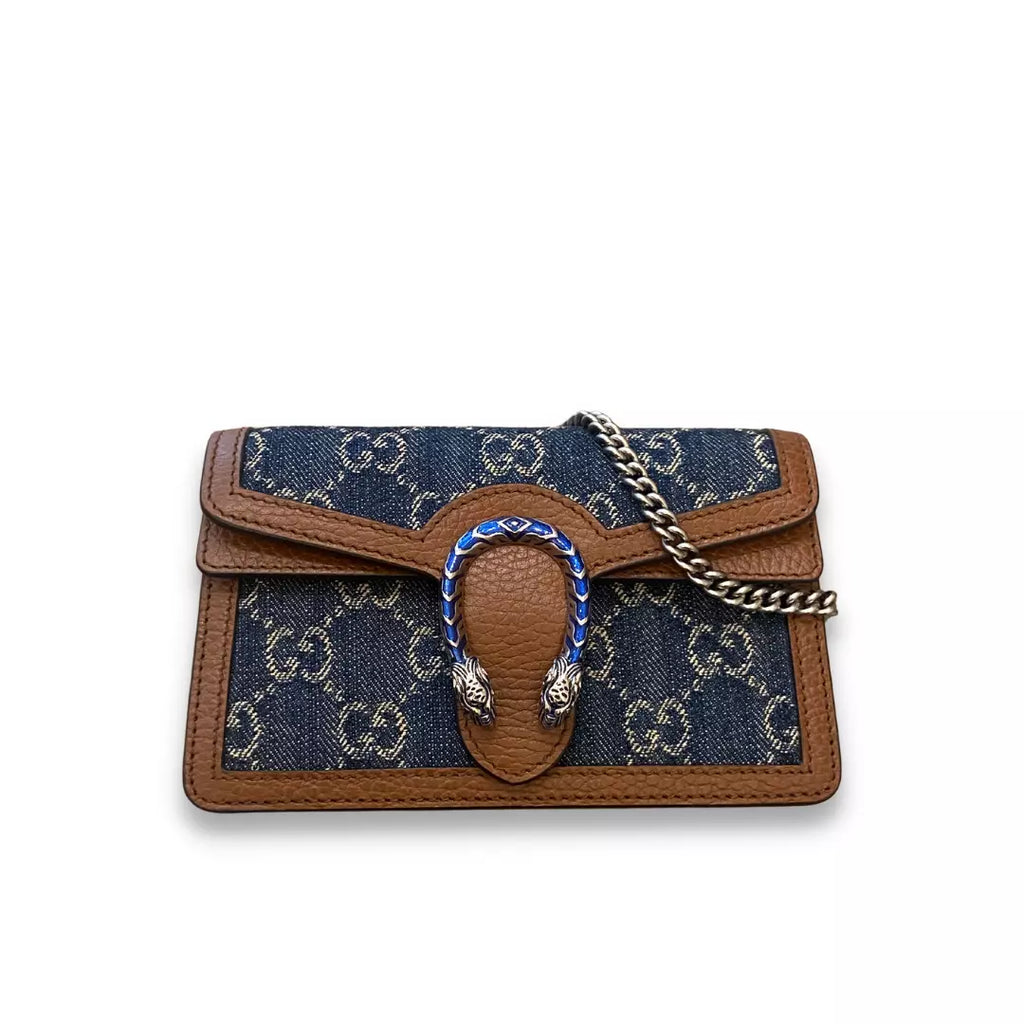 Gucci Denim & Leather Dionysus GG Supreme Mini Bag