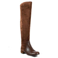 Gucci Designer Women's Designer Shoes Brown Suede / Soft Nappa Leather Boots (GGW3600)