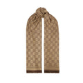 Gucci GG 133483 3G200 Jaucquard Pattern Knitted Scarf In Chocolate 180 cm (GGSM1507)