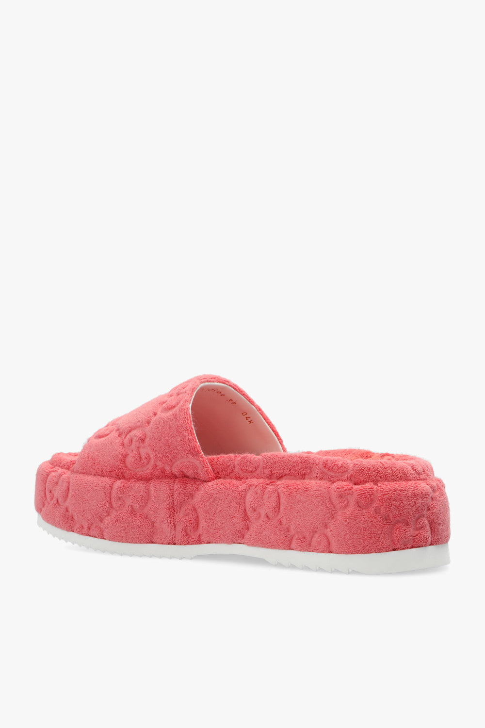GUCCI GG PLATFORM SPONGE SLIDE SANDALS IN WILD ROSE