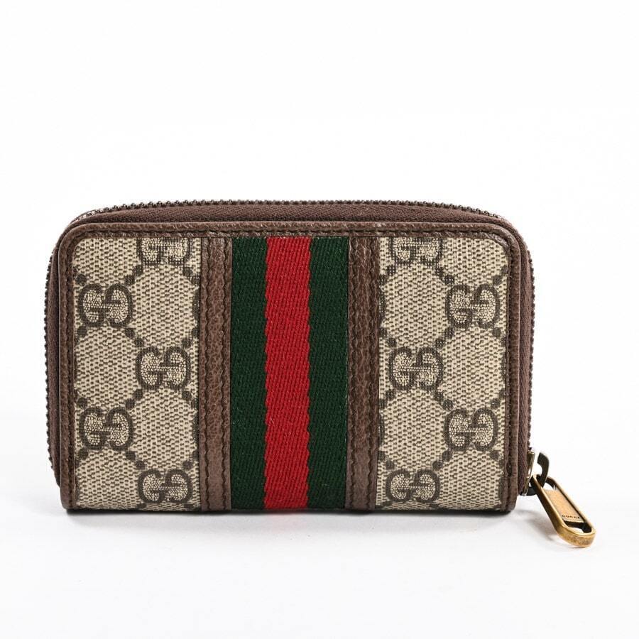 GUCCI GG SUPREME OPHIDIA SMALL ZIP AROUND WALLET