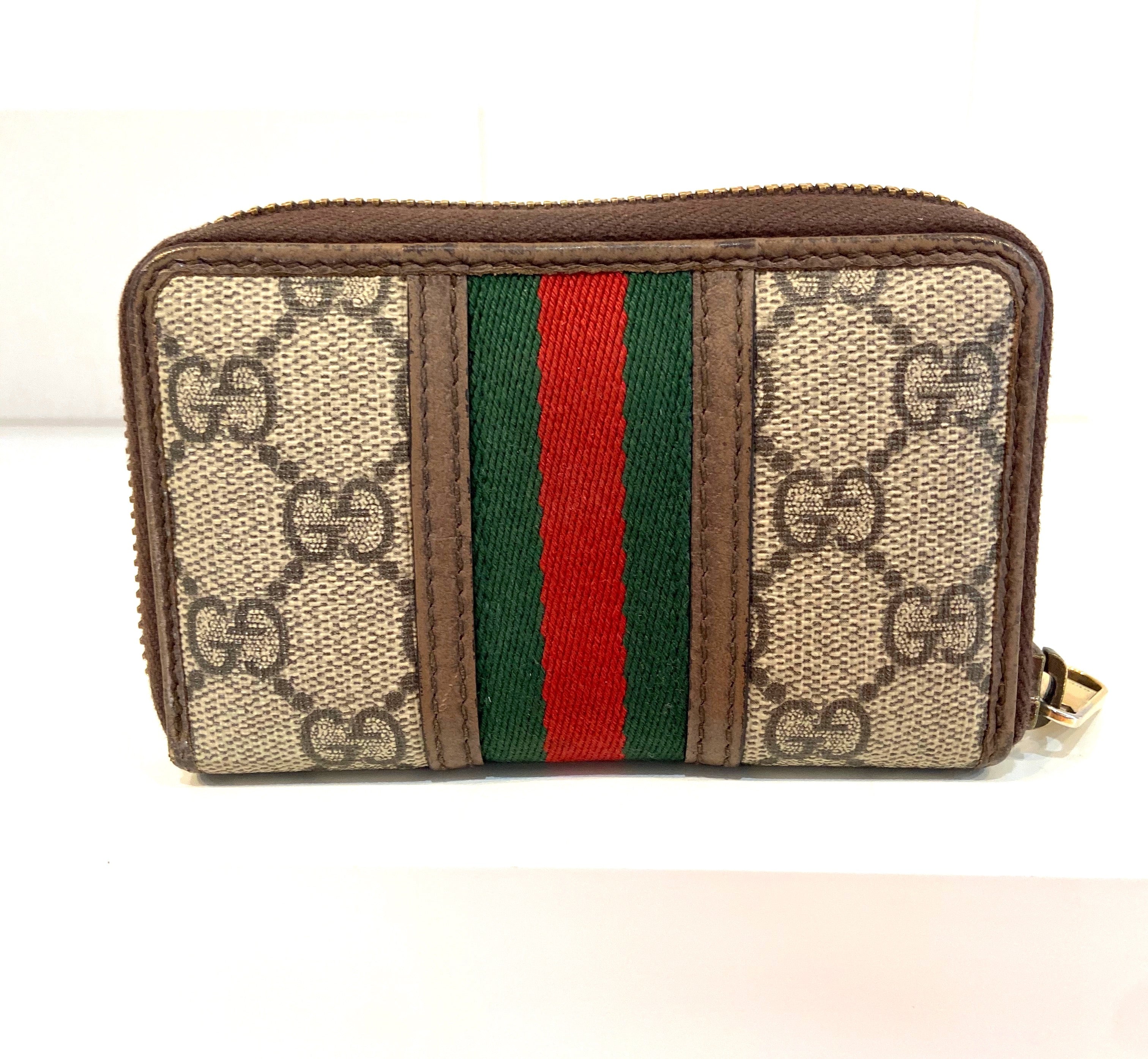 GUCCI GG SUPREME OPHIDIA SMALL ZIP AROUND WALLET