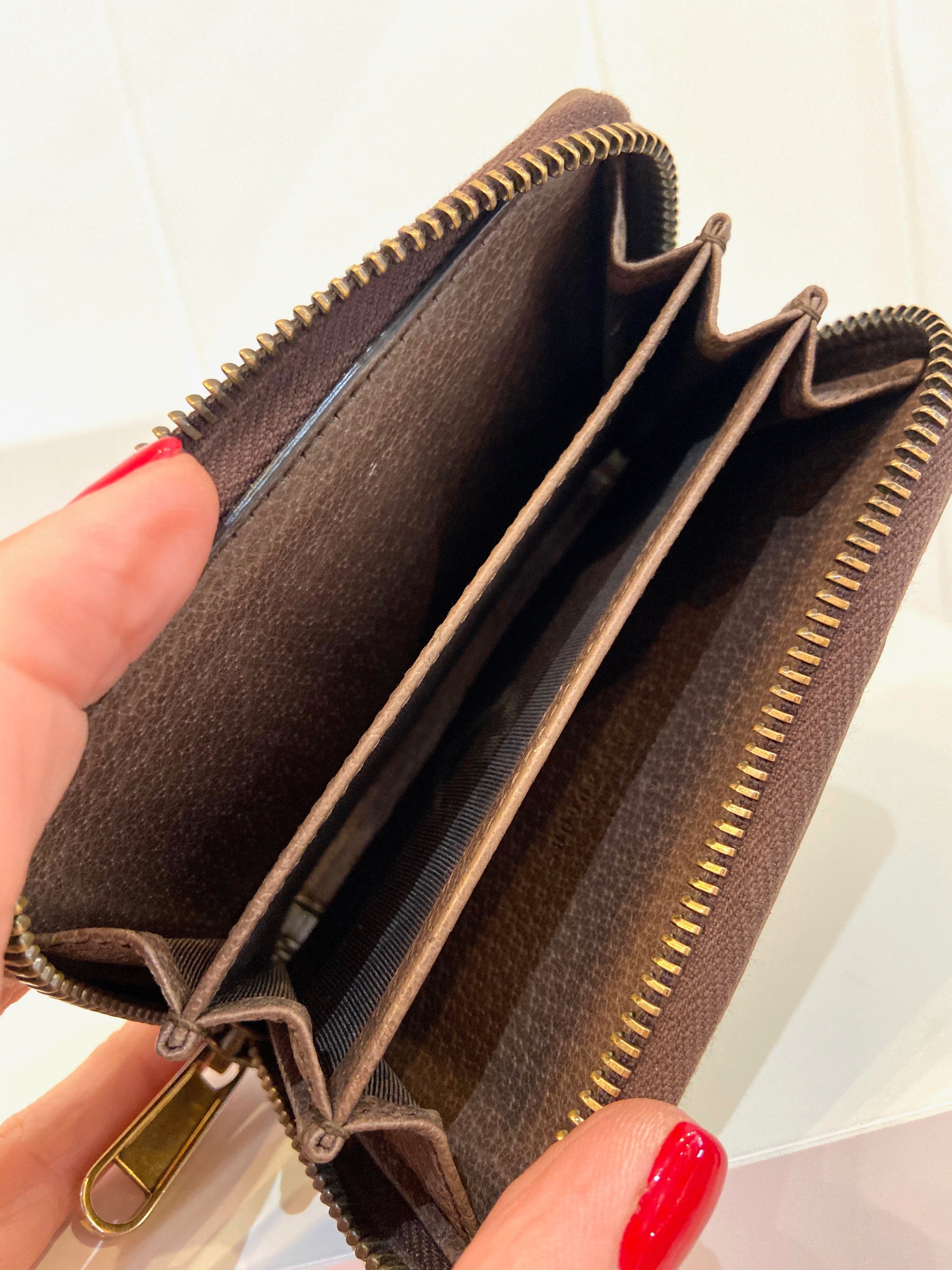 GUCCI GG SUPREME OPHIDIA SMALL ZIP AROUND WALLET