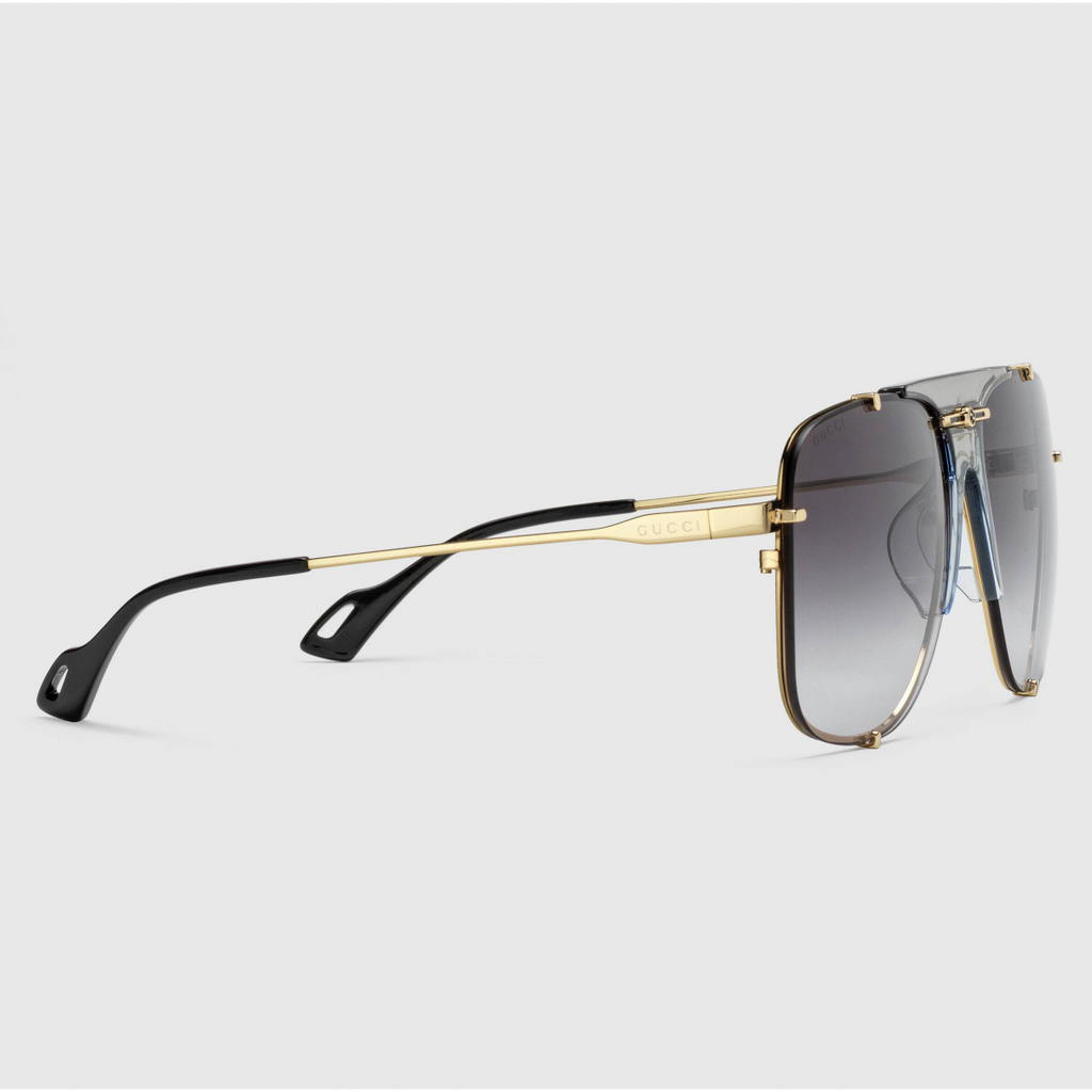 Gucci GG0739SA Sunglasses Gold / Grey Gradient (S) Women's