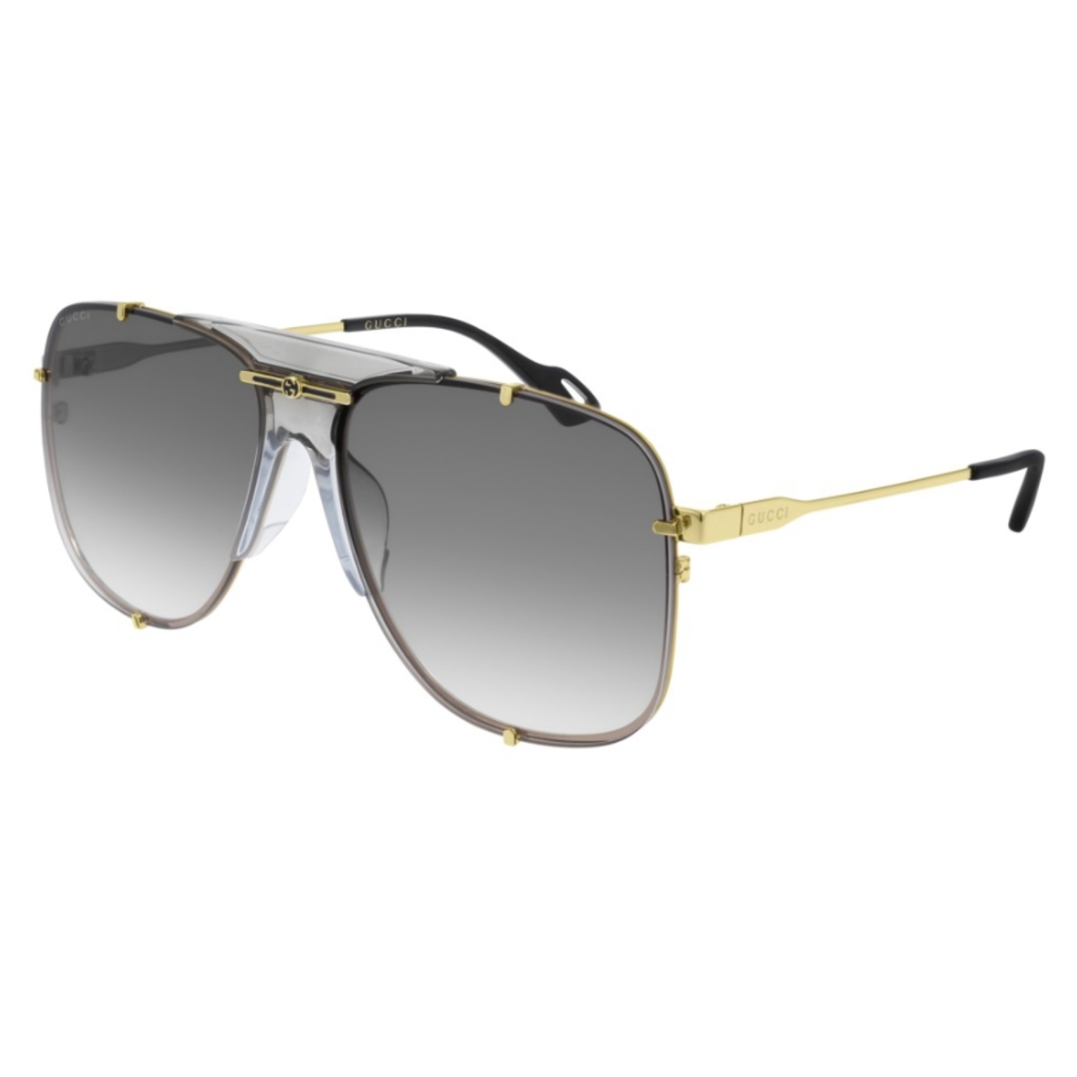 Gucci GG0739SA Sunglasses Gold / Grey Gradient (S) Women's