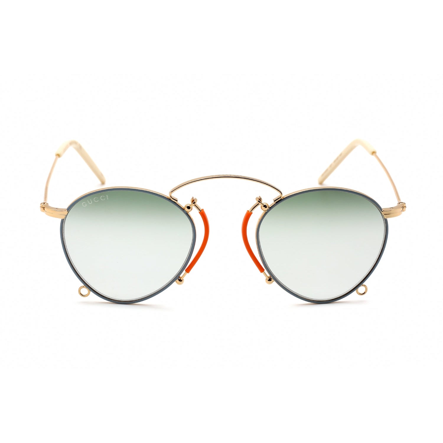 Gucci GG1034S Sunglasses Shiny Endura Gold / Green Gradient Women's (S)