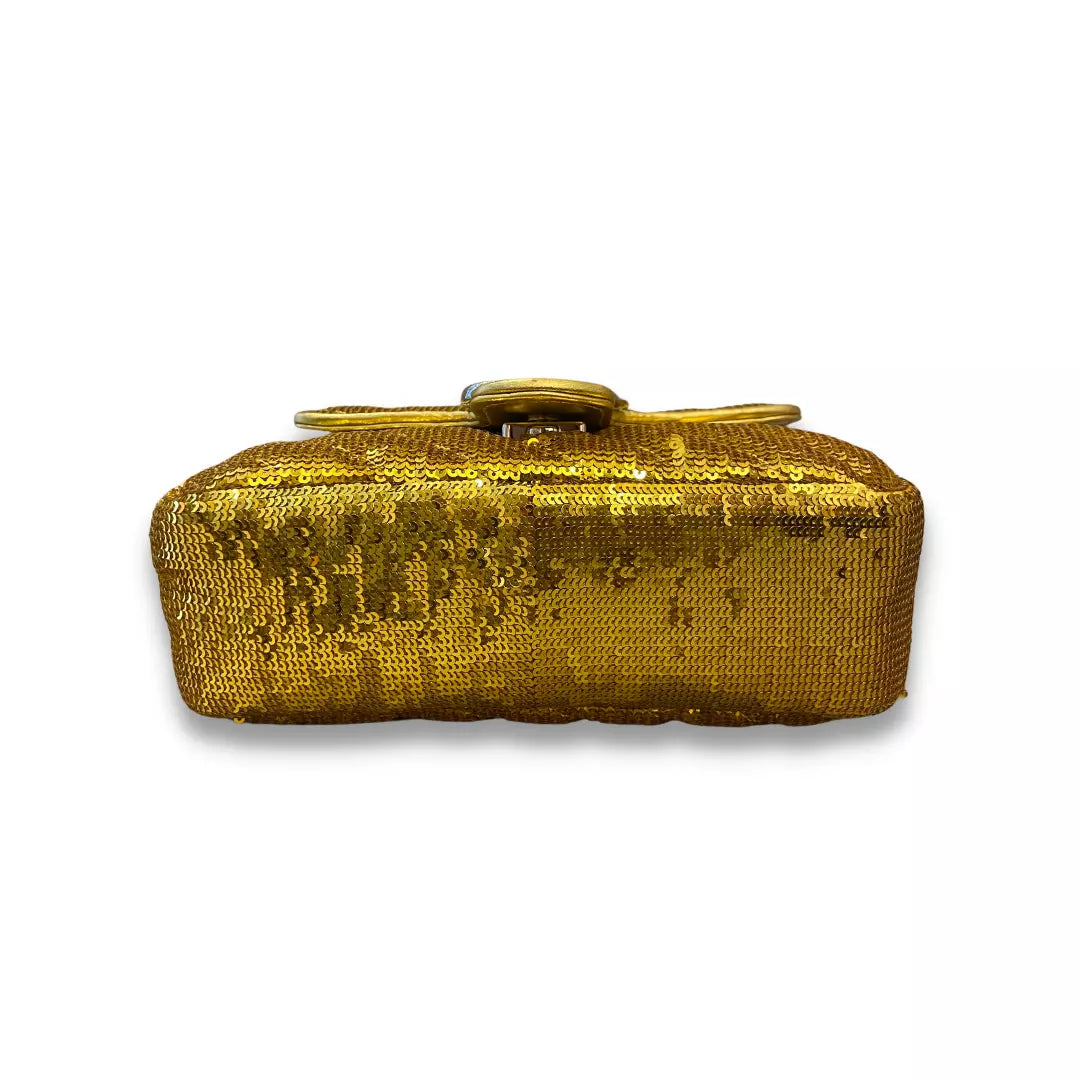 GUCCI GOLD SEQUIN GG MARMONT  BAG