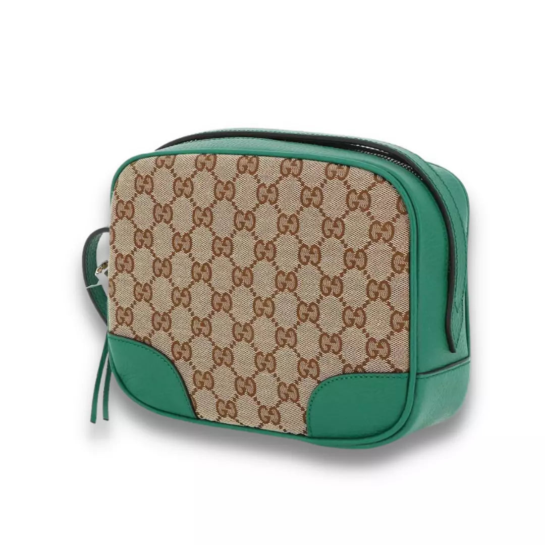 Gucci Green GG Canvas and Leather Bree Crossbody Bag