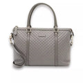 Gucci Grey Leather Microguccisimo Abbey Bag