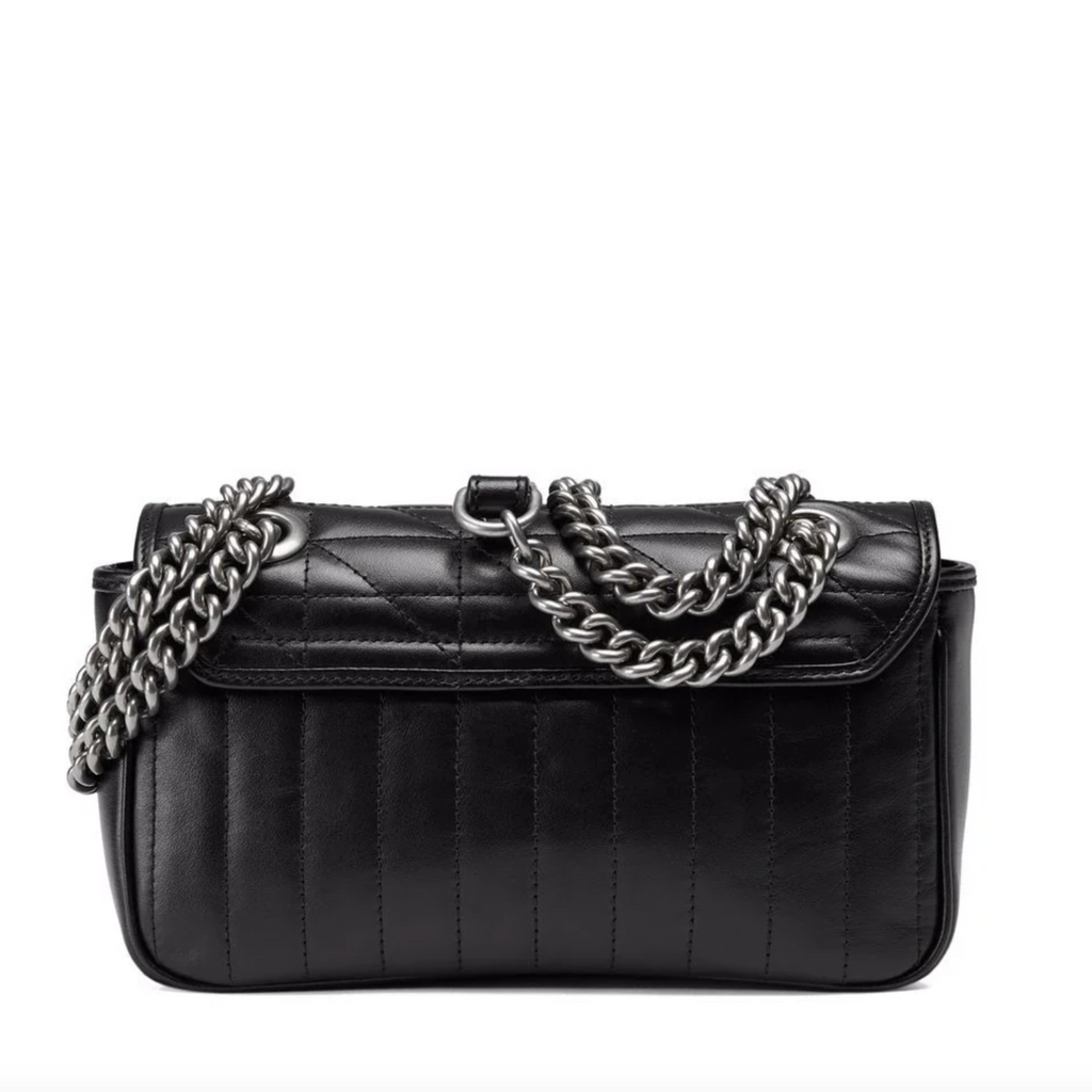 Gucci Mamont 446744 213317 Women's Black Leather Shoulder Bag (GG2080)