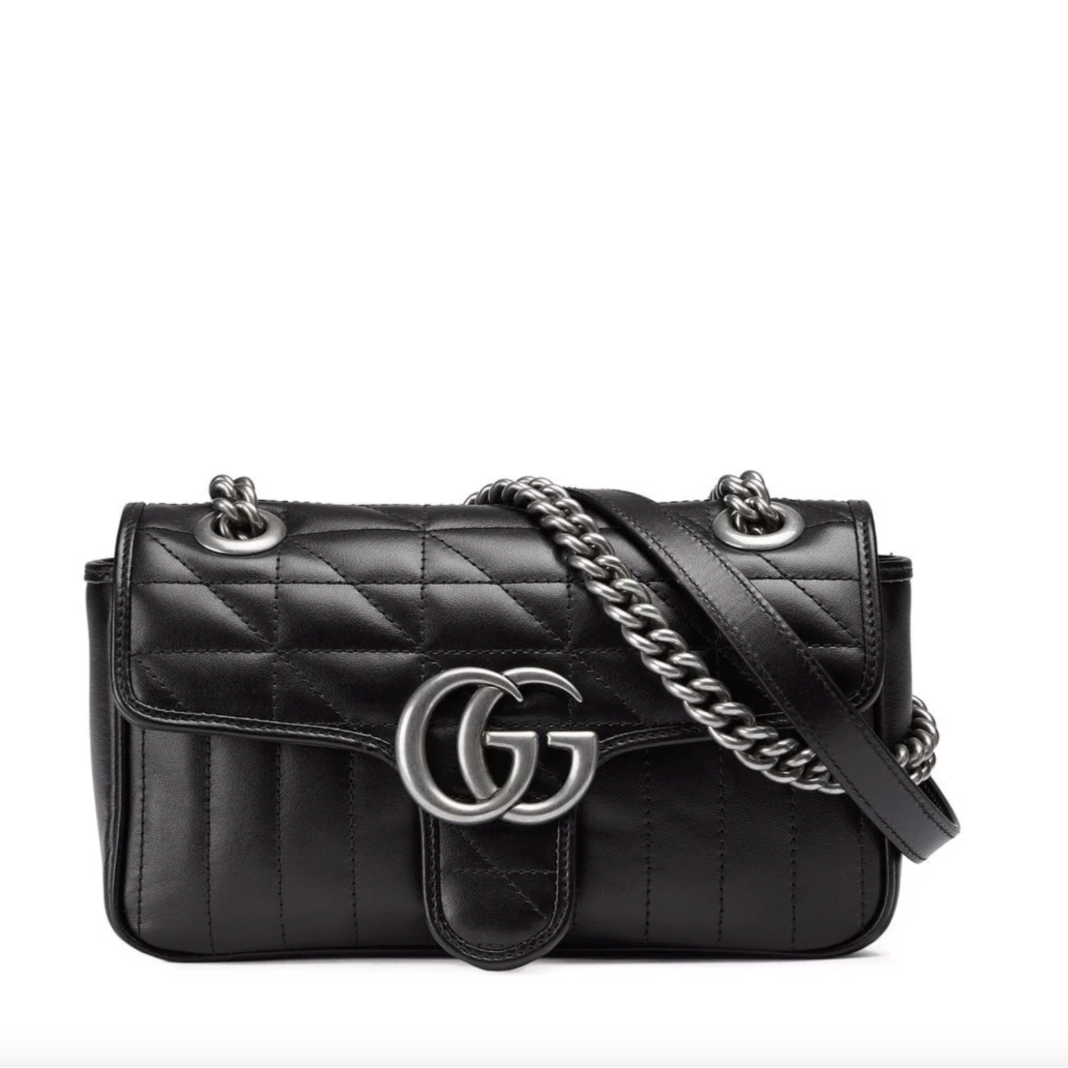 Gucci Mamont 446744 213317 Women's Black Leather Shoulder Bag (GG2080)