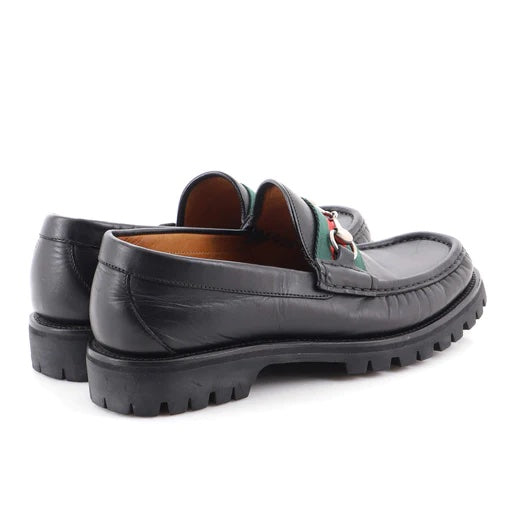 GUCCI MEN'S HORSEBIT WEB LUG SOLE LOAFERS